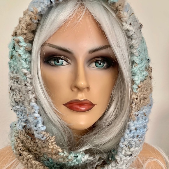 Hand Knits 2 Love Hoodie Scarf Cowl Hat Designer